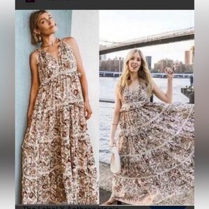 VENUS Boho Paisley Halter Maxi Dress with Tassels – Size 4